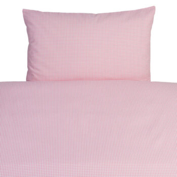 Gitterbett-Bettwäsche 100 x 135  Vichykaro rosa personalisierbar mit Namen